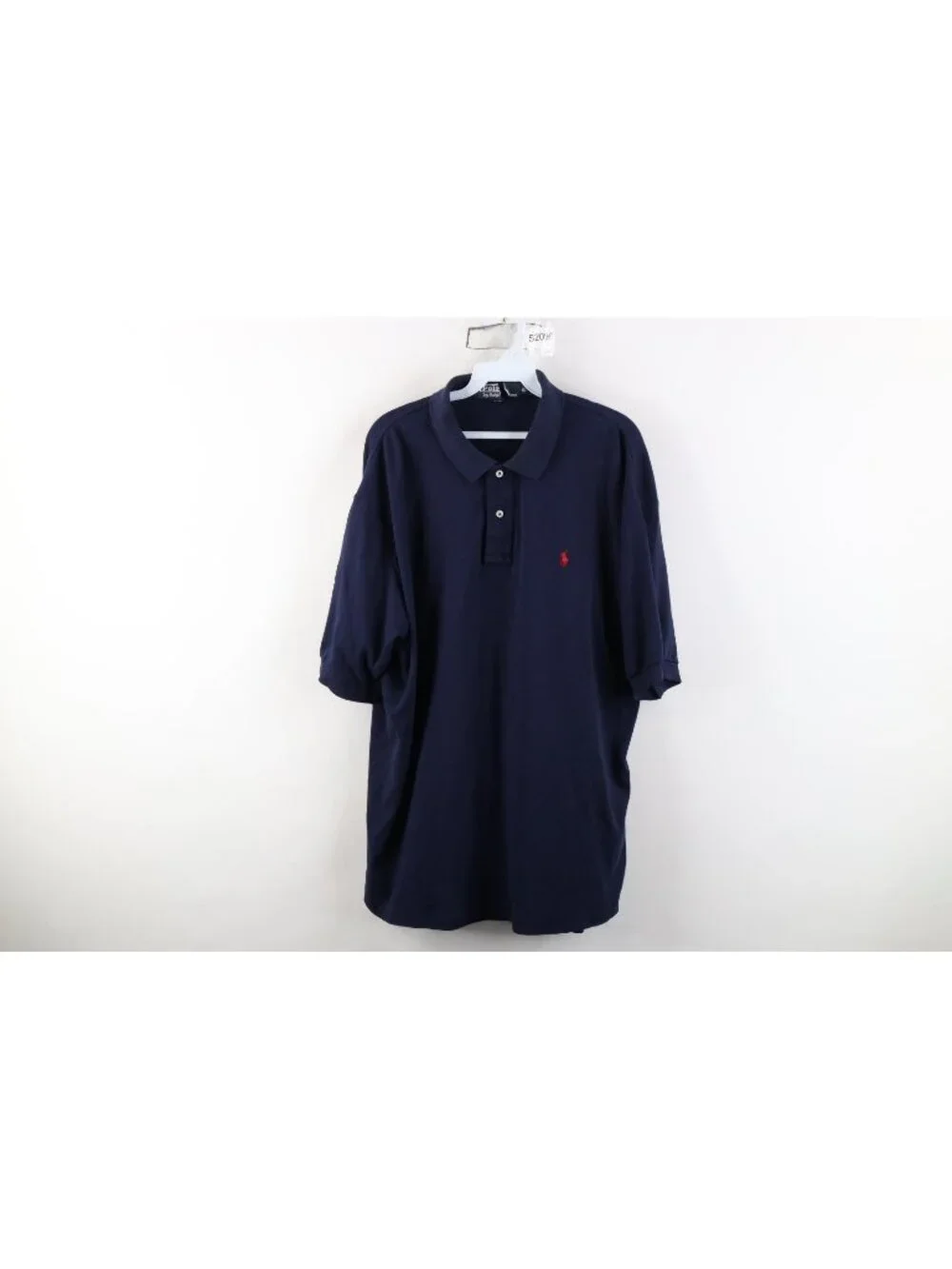 Vtg 90s Ralph Lauren Mens XL Faded Soft Cotton Touch Golf Polo Shirt Blue USA